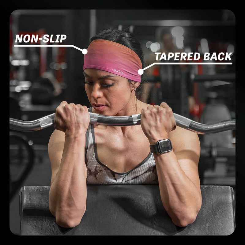 JUNK Brands Big Bang Lite Headband - Moisture-Wicking, Performance Fabric, Non-Slip, Sports Sweatband for Men & Women - One Size - Tropicana - Image 5